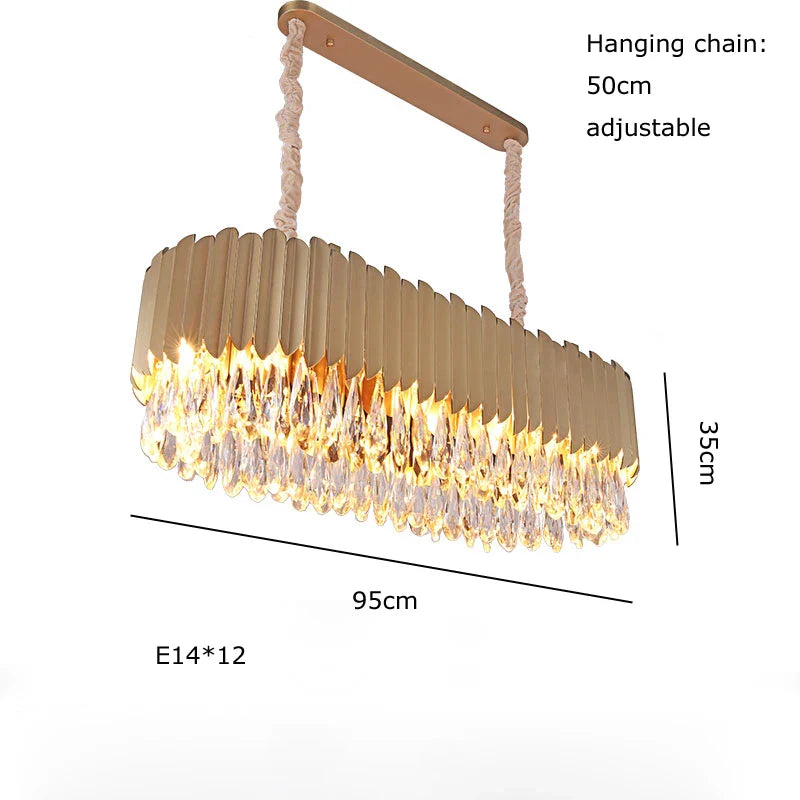 Afralia™ Crystal Water Droplet Pendant Lights, Dimmable Luxury LED Dining Room Fixture