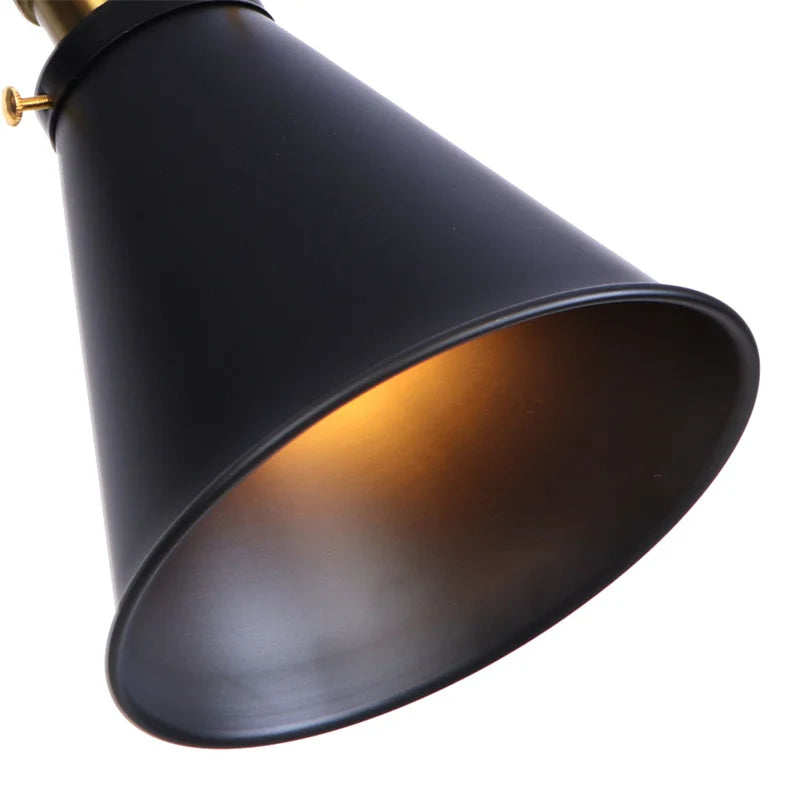 Afralia™ Retro LED Swing Arm Wall Sconce Black Industrial Vintage Lamp