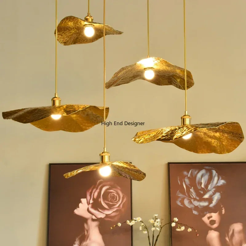 Afralia™ Lotus Leaf LED Chandelier: Modern Nordic Pendant Lights for Home Interior Décor.