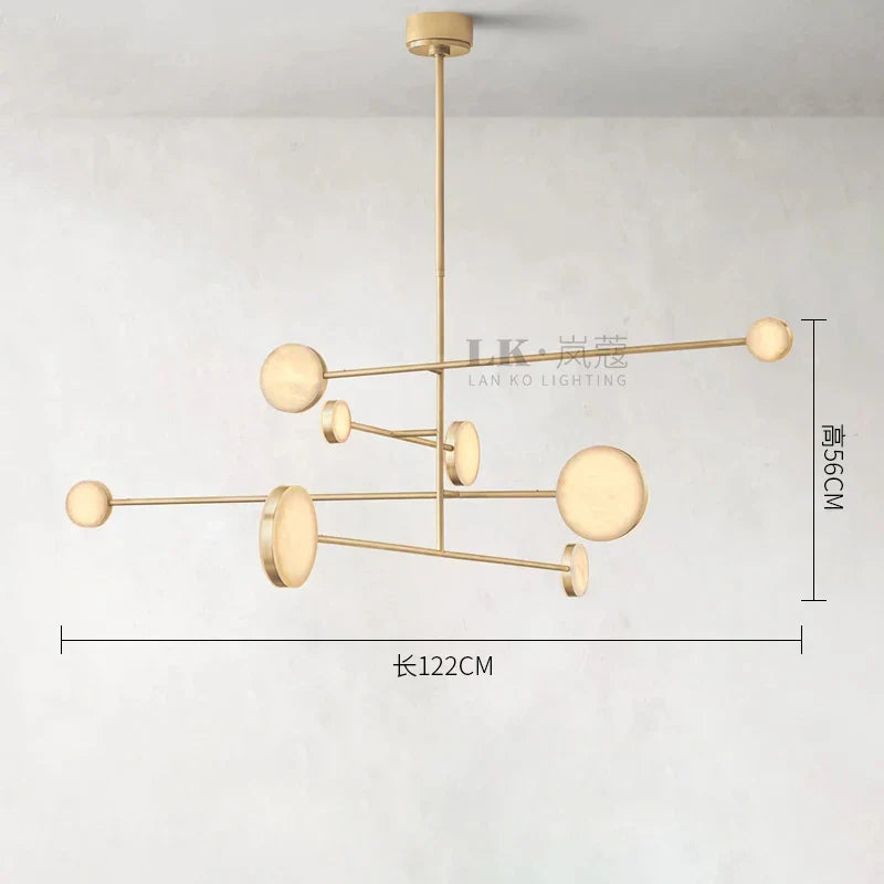 Afralia™ Copper Marble LED Chandelier for Dining Room & Kitchen