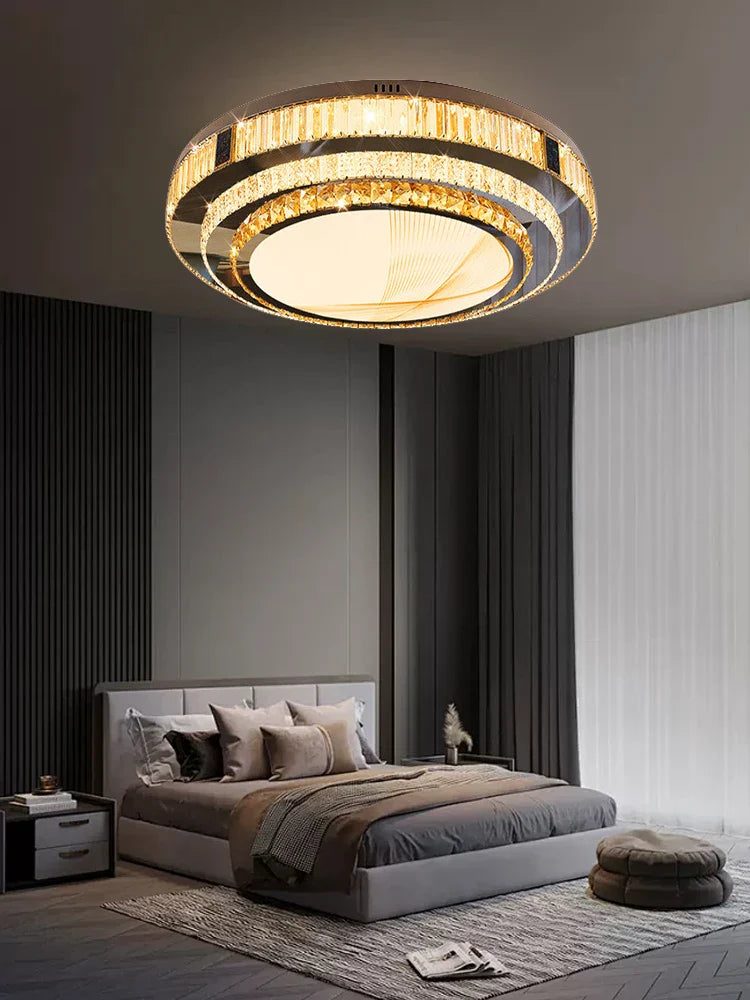 Afralia™ Crystal Luxury Gold Ceiling Lamps: Modern Room Decor & Bedroom Lighting