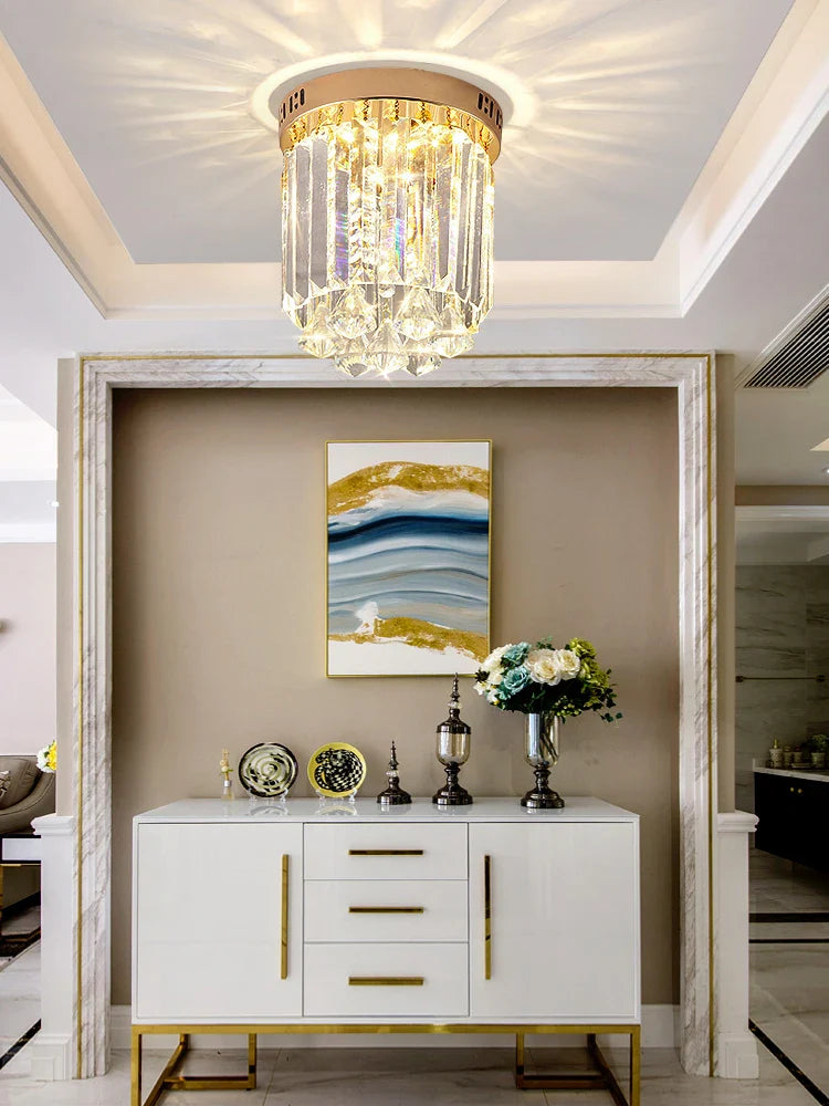 Afralia™ Elegant Crystal Ceiling Light for Entryway, Stairs, and Hallway