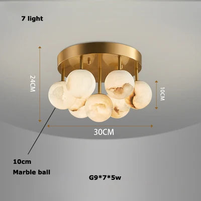 Afralia™ LED Marble Balls Chandelier for Dinning Room