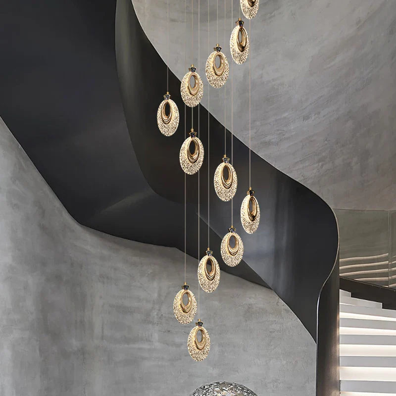 Afralia™ Oval Chandelier: Modern Nordic Villa Stairway Creative Lighting