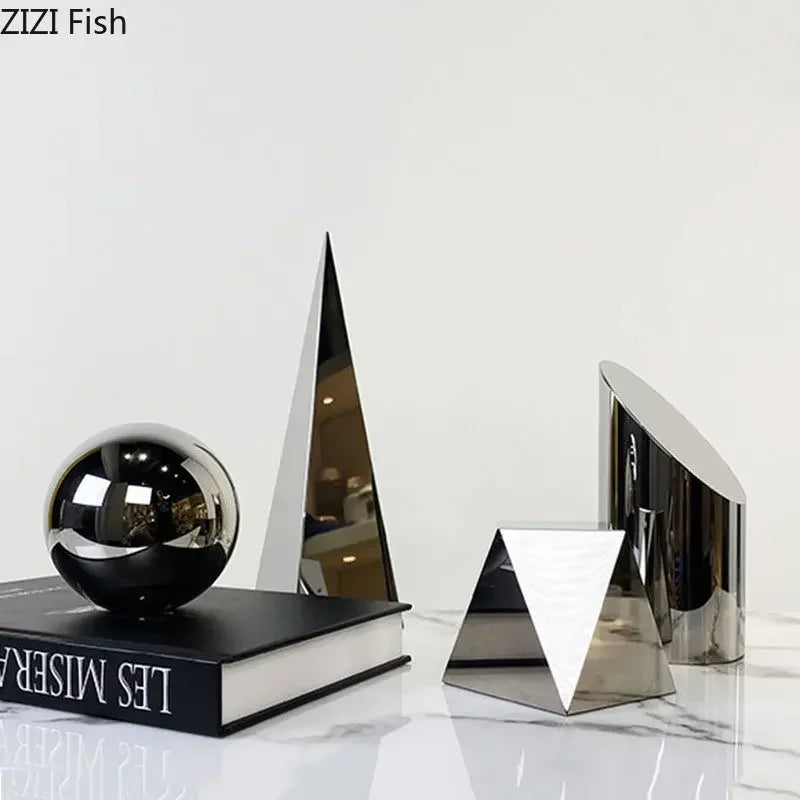 Afralia™ Geometric Crystal Artwork Polyhedron Sculpture Desk Decoration Modern Home Decor