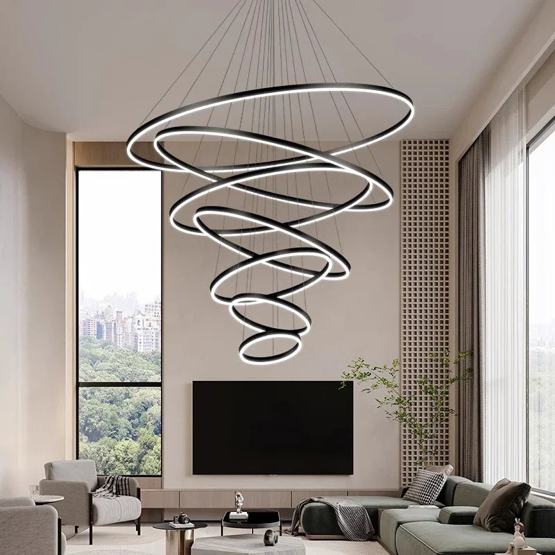 Afralia™ Nordic Stair Chandelier Pendant Lights Ceiling Light for Living Room Bedroom Dining Room