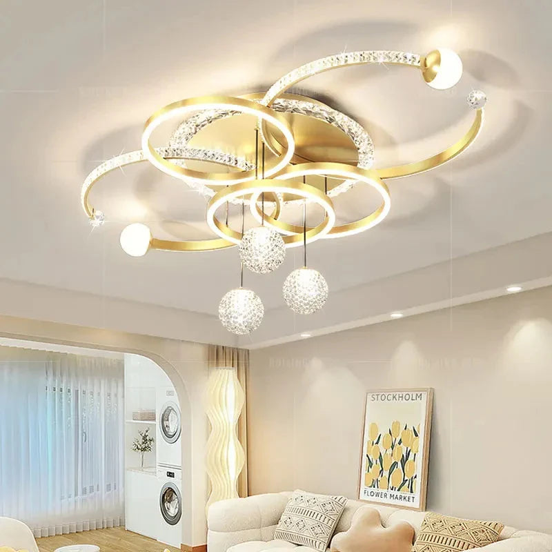 Afralia™ Modern Circle Chandelier: LED Kitchen Pendant Lamp for Luxury Living Room Decor