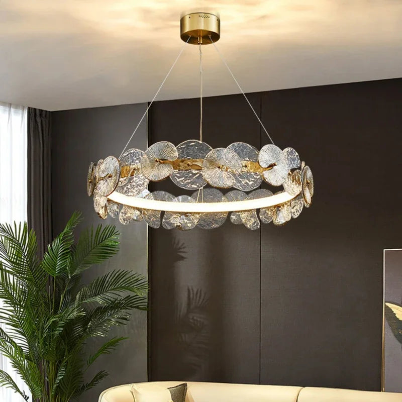 Afralia™ LED Flower Design Ceiling Chandelier for Modern Living Room Bedroom Dining Area