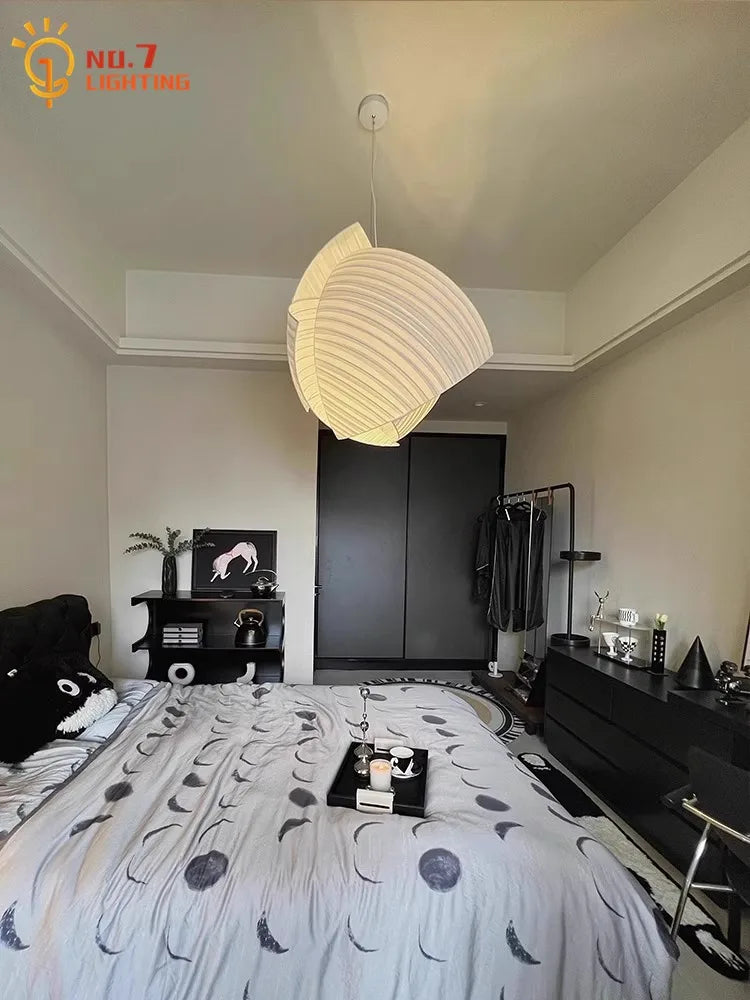 Afralia™ Wabi-sabi Fabric Art LED Pendant Lights for Home and Restaurant