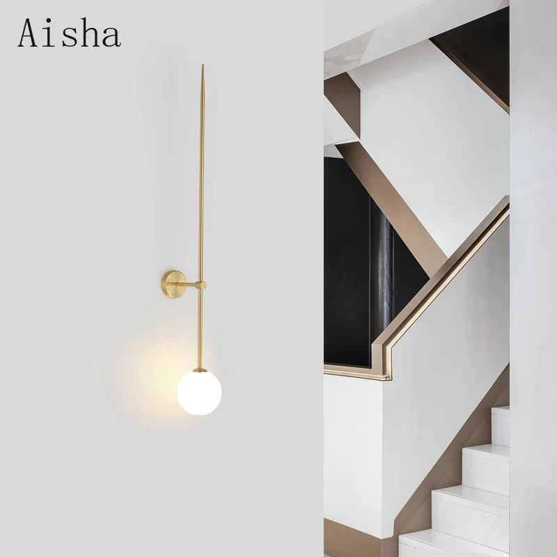 Afralia™ Minimalist LED Wall Lamps, Gold/Black, Modern Line Design for Bedroom, Living Room