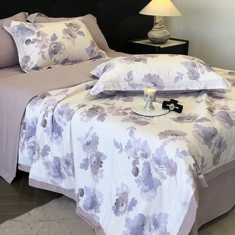 Afralia™ Summer Cool Quilt Set with Sheets Pillowcases - Ice Silk Chiffon Yarn Fabric