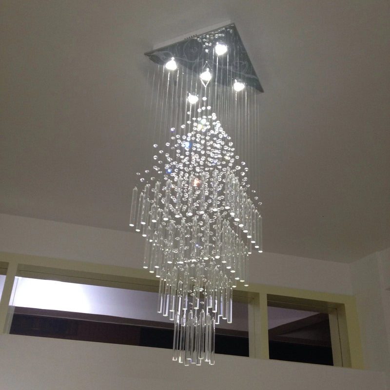 Afralia™ Crystal Ceiling Chandelier: Modern Elegant Living Room & Staircase Light Fixture