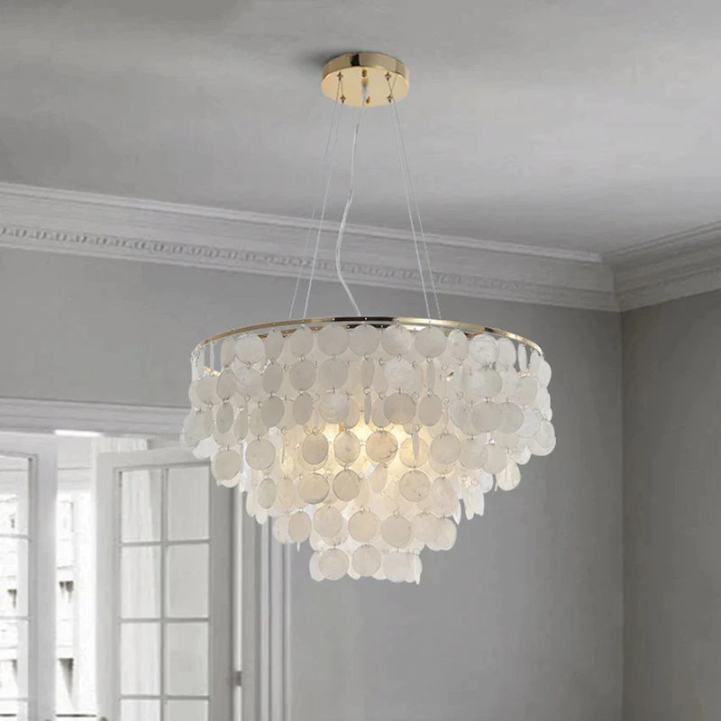 Afralia™ Nordic Luxury Shell Chandelier for Dining Room and Living Room Lighting