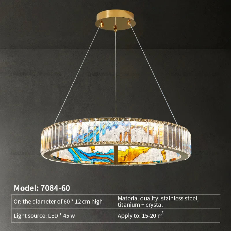 Afralia™ Crystal Chandelier Ring Light Modern Elegant Dining Living Room Lighting