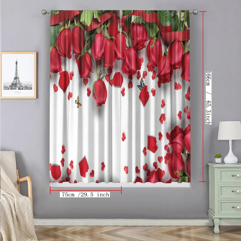 Afralia™ Rose Flower Pole Bag Curtains for Home & Garden