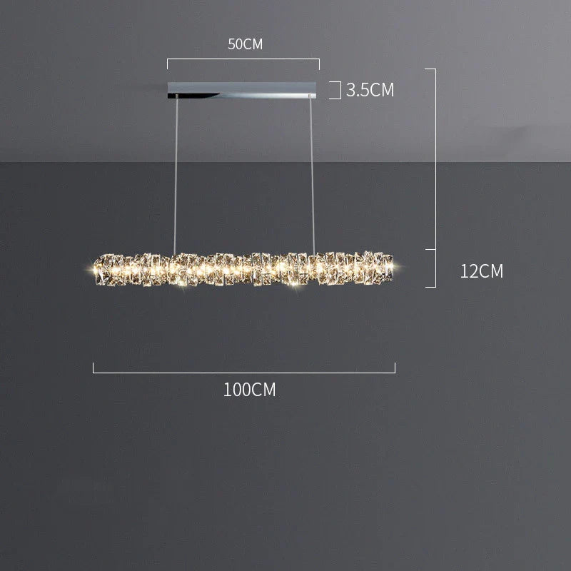 Afralia™ Nordic Crystal Pendant Chandelier for Kitchen Dining Room Home Decor Lighting