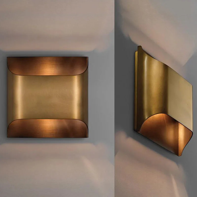 Afralia™ Post-Modern Copper Wall Lamp for Hotel Living Room Bedroom LED Lighting