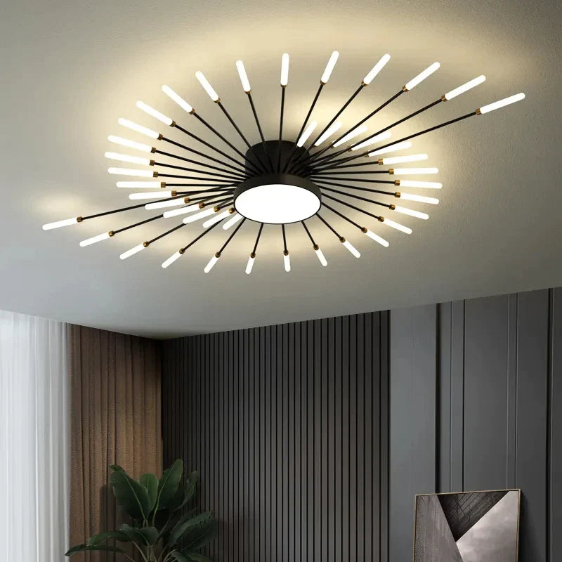 Afralia™ Firework Design Ceiling Chandelier Light for Home Decor - LED Indoor Lighting