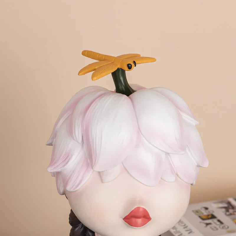 Modern Girl Sculptures, Colorful People Bust Statue for Home Decor by Afralia™