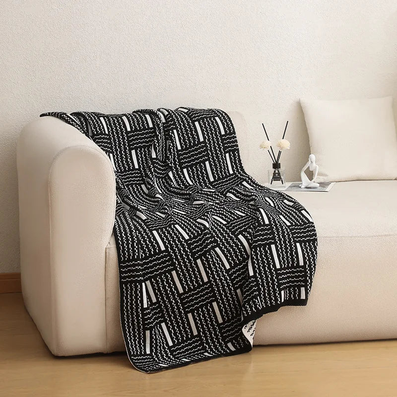 Afralia™ Nordic Retro Striped Knit Blanket: Cozy Sofa Cover for Autumn/Winter