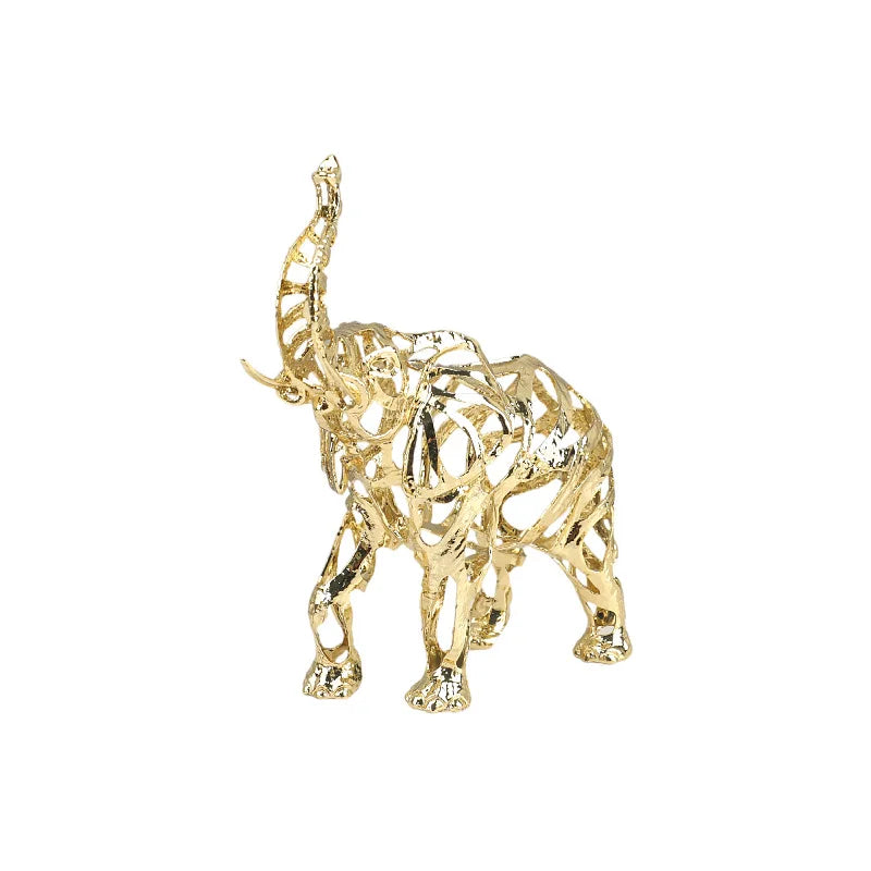Afralia™ Golden Openwork Animal Sculpture Set for Home Decoration