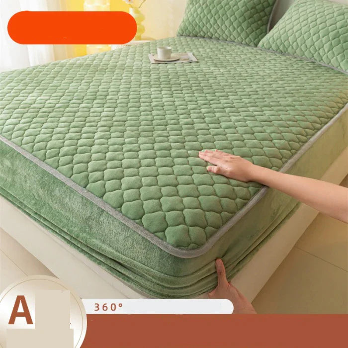Afralia™ Thickened Mattress Protector Queen Double Single Elastic Fitted Sheet Anti-slip Bedspread