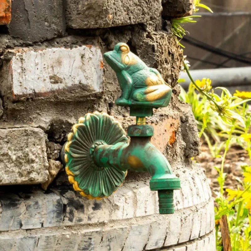 Afralia™ Antique Brass Wall Mount Garden Faucet for Kindergarden, Animal Design