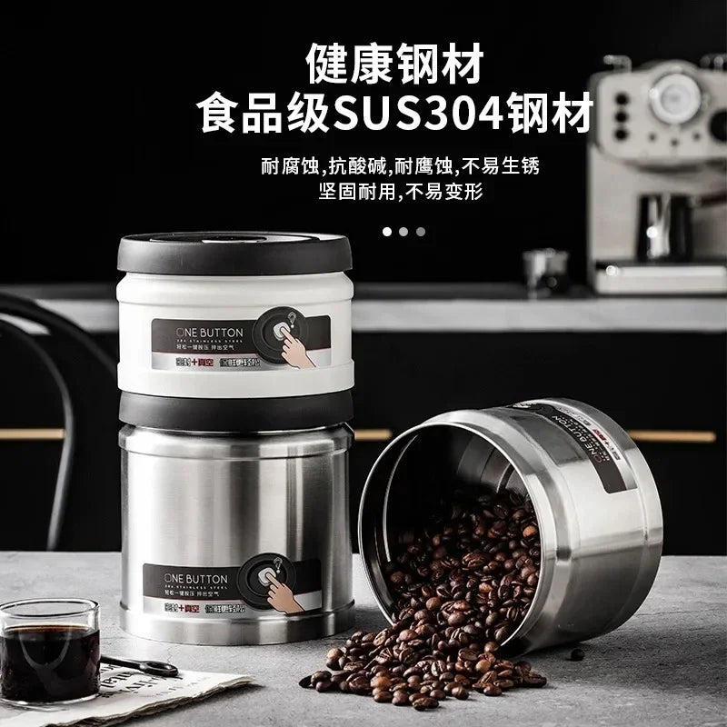 Afralia™ Stainless Steel Airtight Coffee Beans Storage Jar