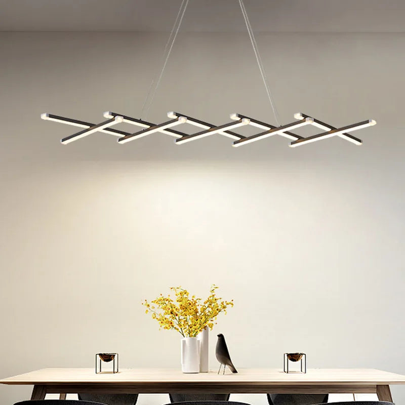 Afralia™ Modern Dimmable LED Chandelier for Long Dining Table, Kitchen, Bar - Pendant Lights