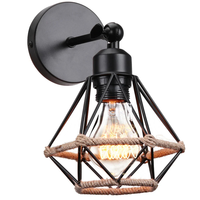 Afralia™ Vintage Industrial Wall Sconce Ceiling Lamp Retro Loft Light Shade