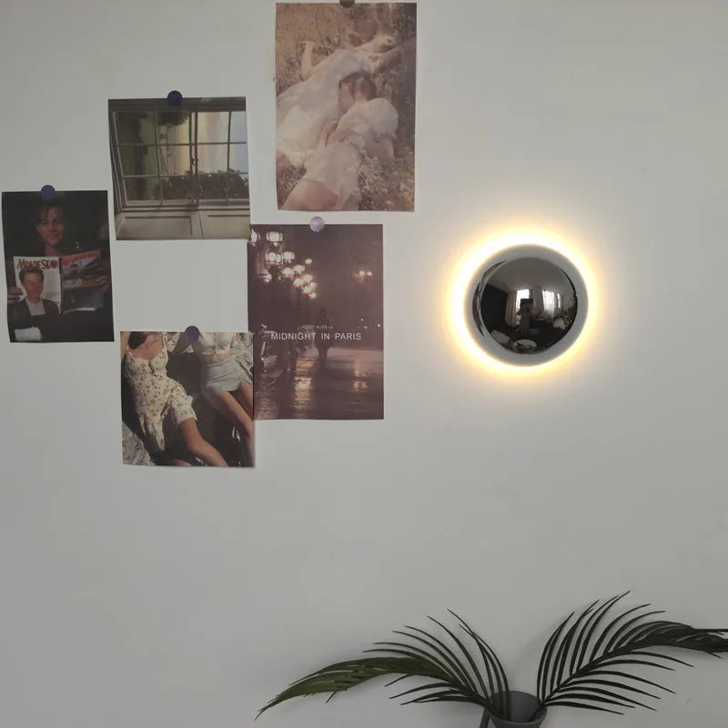 Afralia™ Round Nordic LED Wall Lamp: Metal Fixture for Home Decoration in Various Rooms