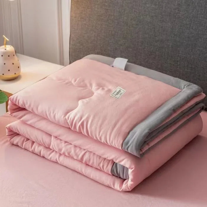 Afralia™ Cooling Cotton Quilt with Washable Core for Single Bed in Dorm