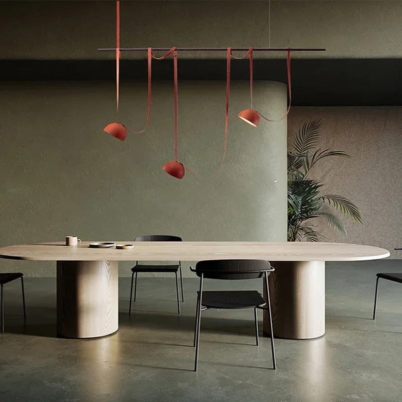 Afralia™ LED Belt Chandelier Pendant Light for Dimmable Indoor Lighting in Living Room