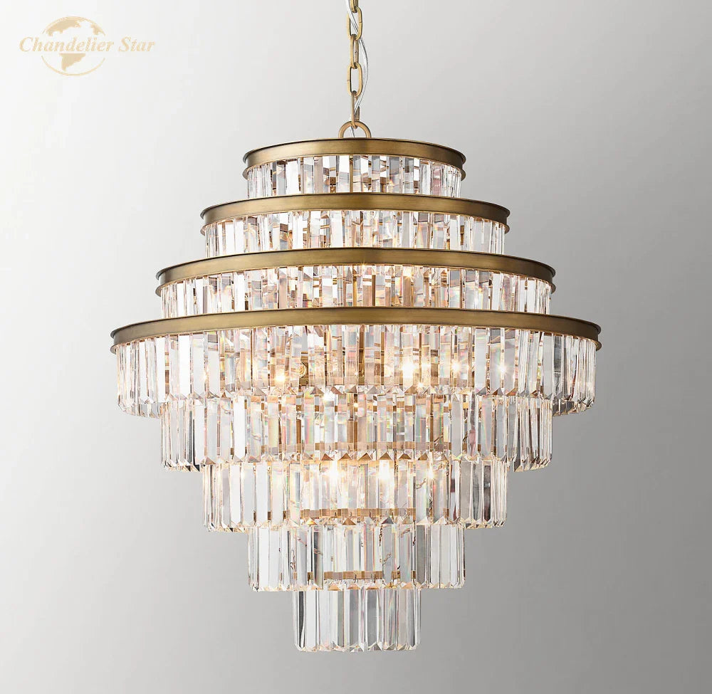 Afralia™ Crystal Pendant Chandeliers Modern Round Hanging Lamps for Bedroom & Living Room