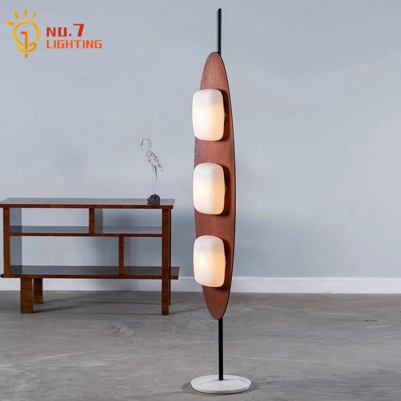 Afralia™ Medieval Sailboat LED Floor Lamp Solid Wood Marble Base Vintage Table Lamp