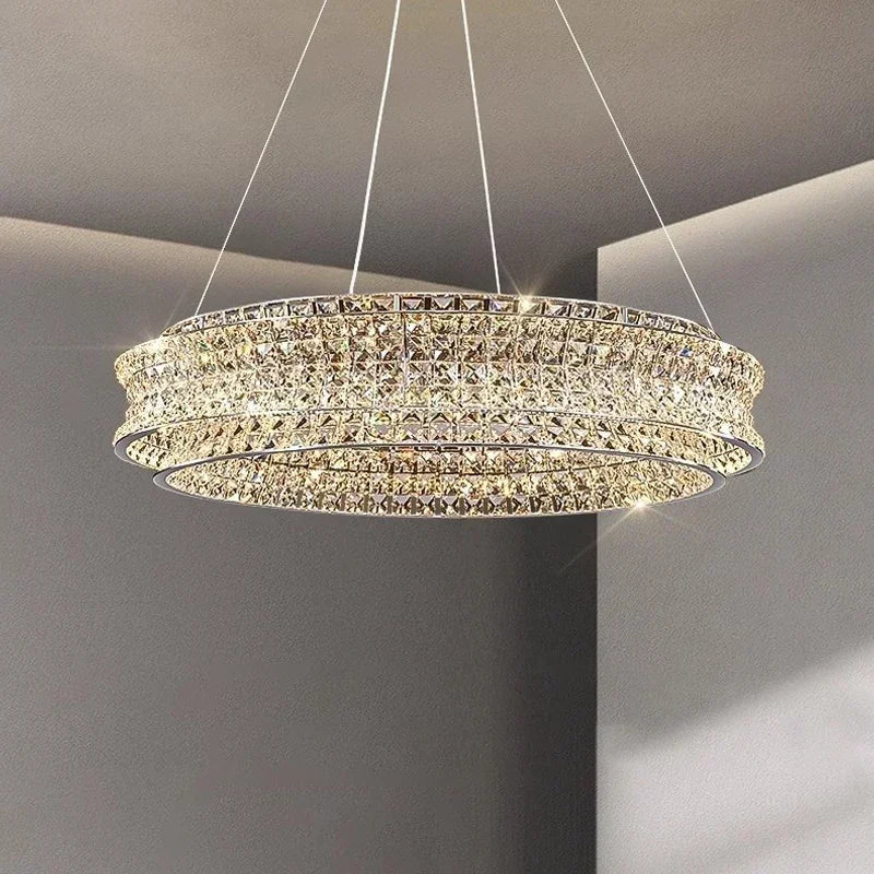 Afralia™ Crystal Chandeliers LED Lighting for Home Living Dining Room Decor