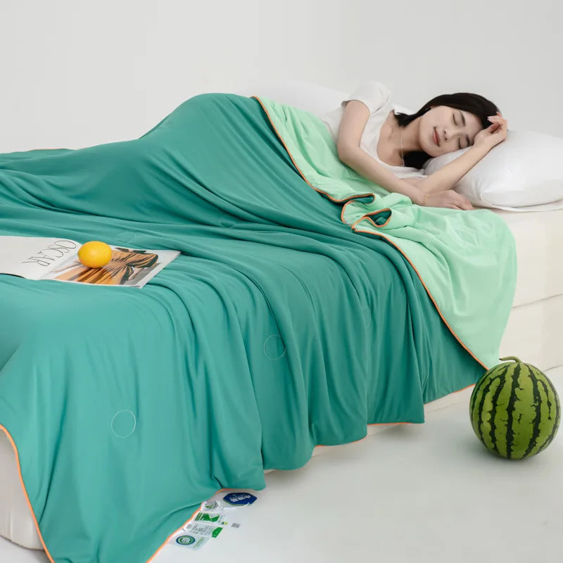 Afralia™ Cool Fibre Summer Quilt: Soft, Breathable & Machine Washable Light Blanket