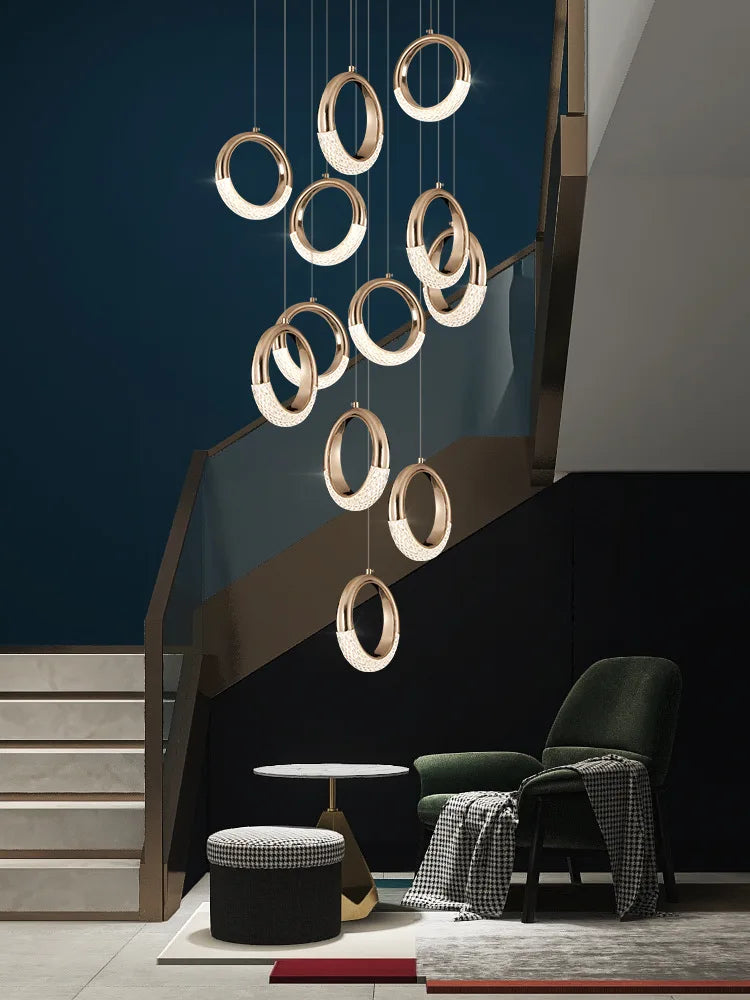 Afralia™ Circle Ring LED Chandelier Light for Luxe Living Spaces