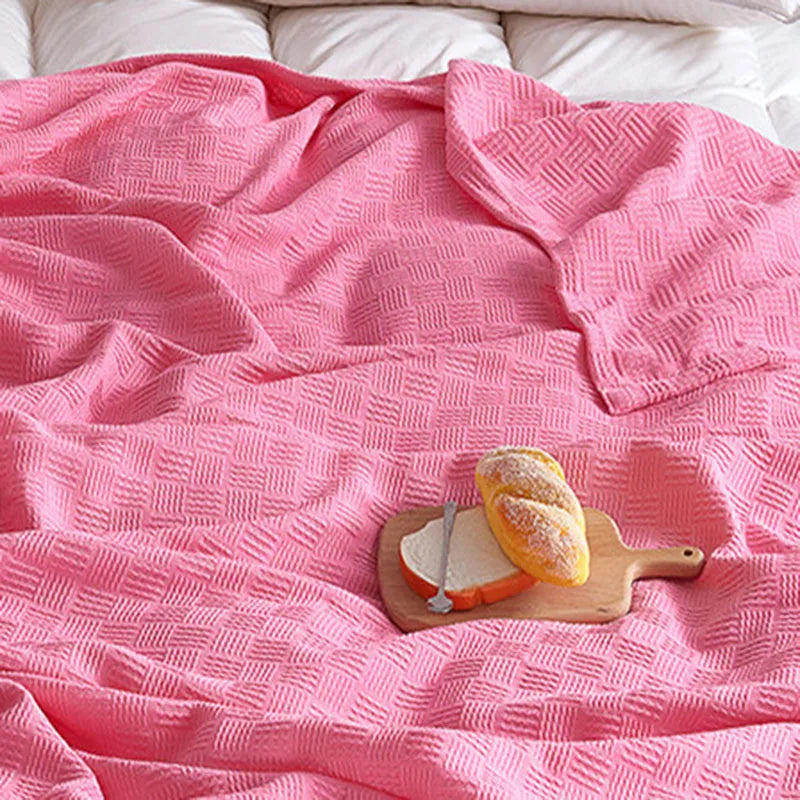 Afralia™ Pure Cotton Knitted Blanket: Summer Sofa Cover Comfort Queen Double Size Quilt