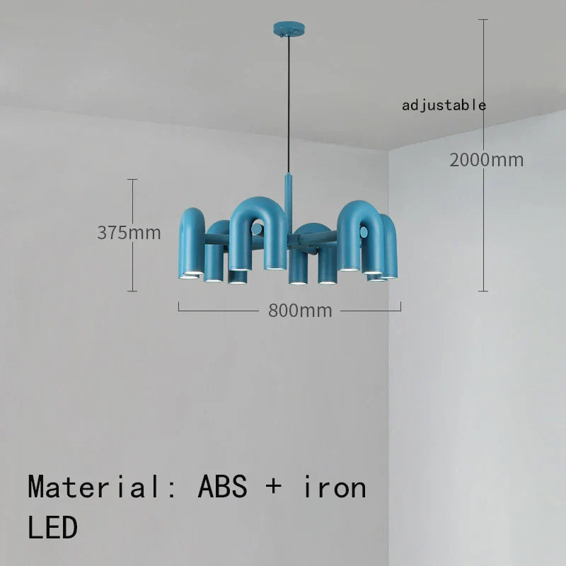 Art Deco Chandelier in Black Orange Gray Metal by Afralia™