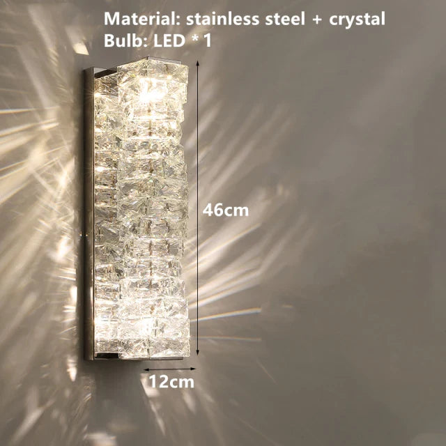 Afralia™ Modern Crystal Wall Sconce for Bedside Aisle TV Background Lighting
