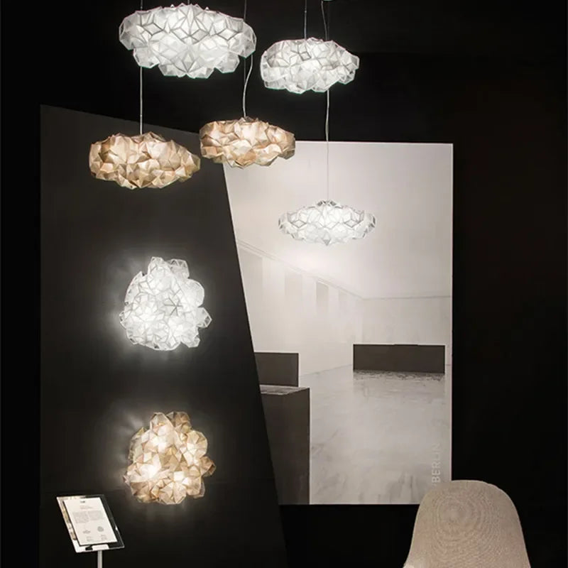 Afralia™ Clouds White Gold Pendant Light