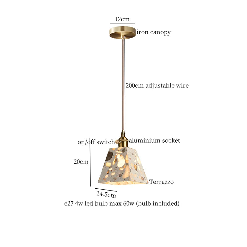 Afralia™ Terrazzo LED Pendant Lights - Modern Living Room Bedroom Lighting Solution