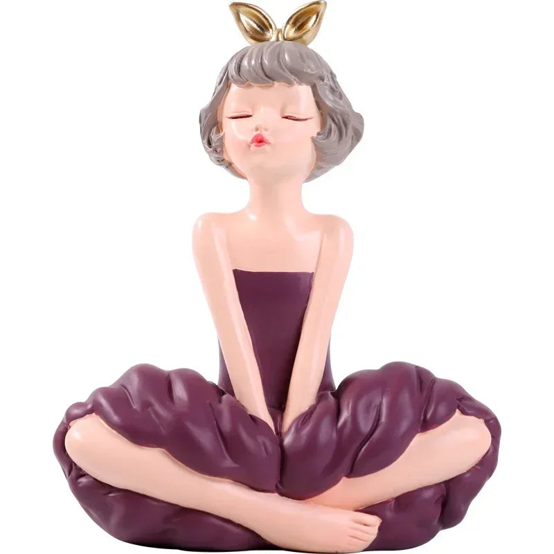 Afralia™ Bowknot Fairy Girl Figurines, Nordic Decor and Crafts, Bubble Gum Girls Theme