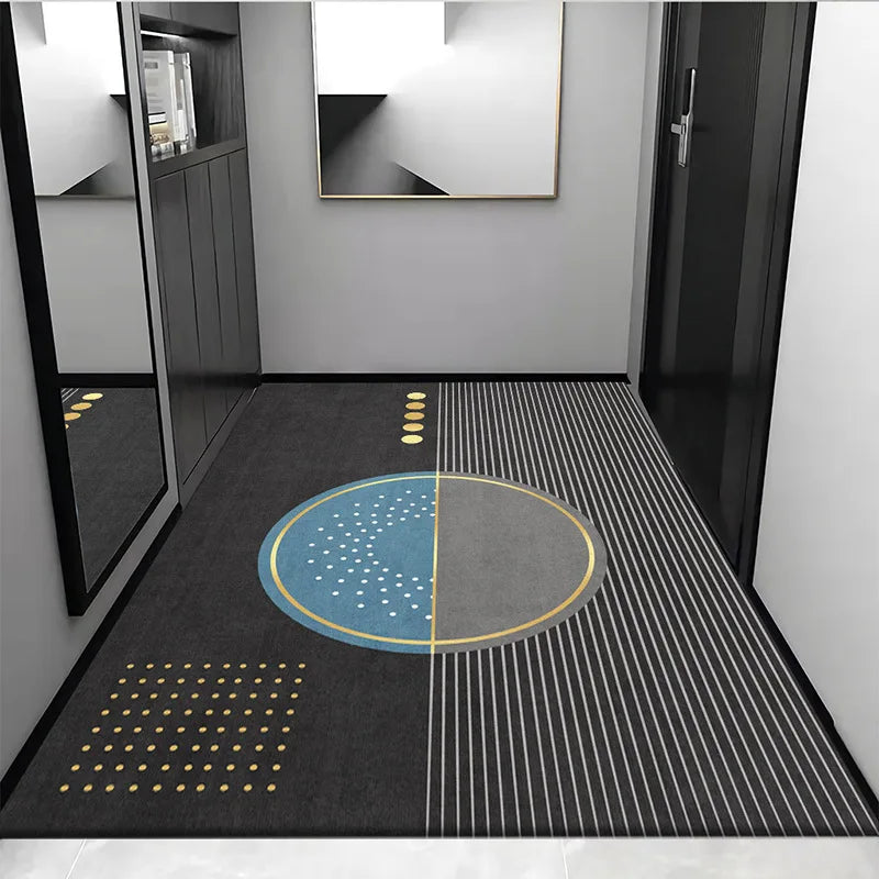 Afralia™ Grey Crystal Velvet Entrance Rug - Luxe Absorbent, Anti-Slip, Easy-Clean Living Room Carpet