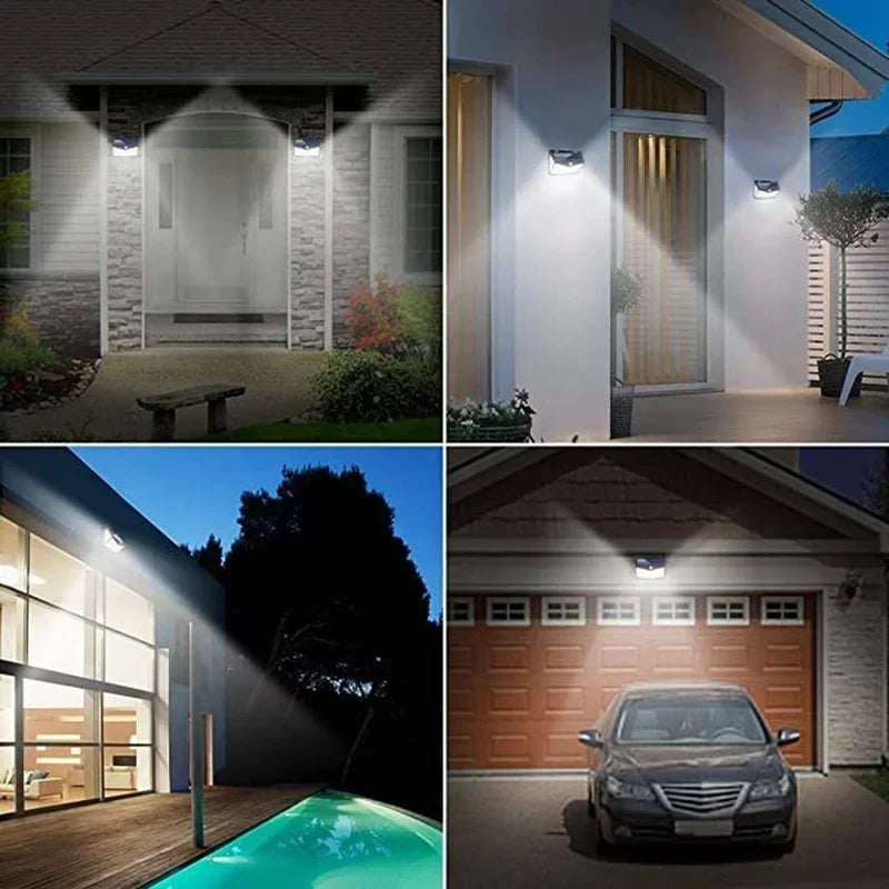 Afralia™ Solar Wall Lights Outdoor with PIR Motion Sensor and 100/260 LEDs