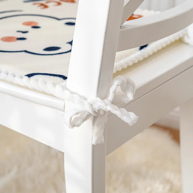 Afralia™ Milk Velvet Chair Cushion - Cozy Winter Seat Pad with Non-slip Strap
