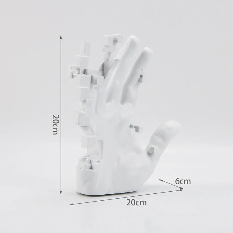 Afralia™ Abstract Mosaic Sculpture Hand Model Resin Figurine Home Desktop Decor