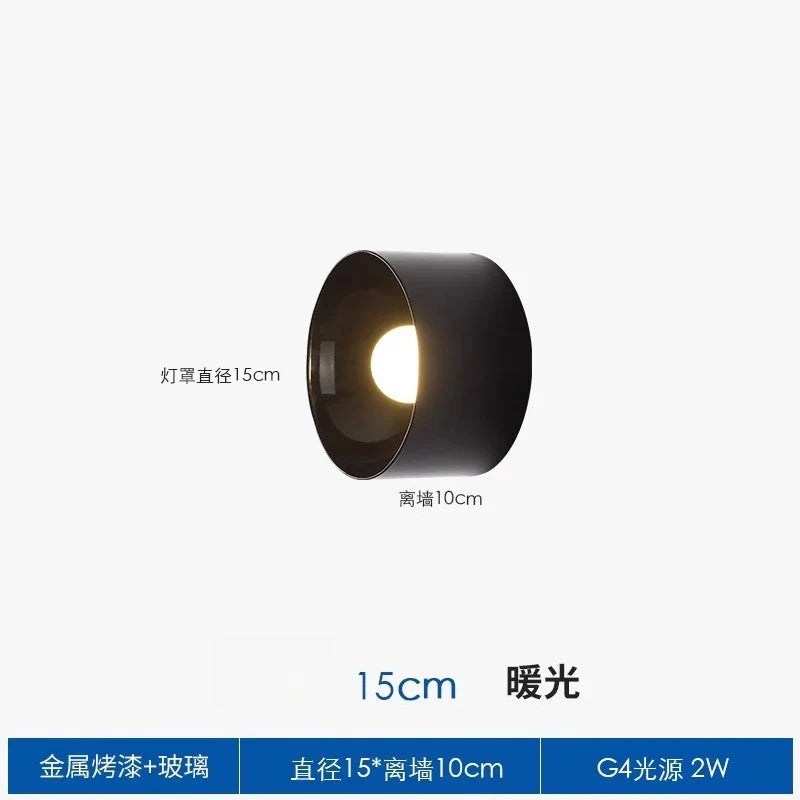Afralia™ Modern LED Wall Lamp for Living Room/Bedroom/Cafe, Black/White Round Design