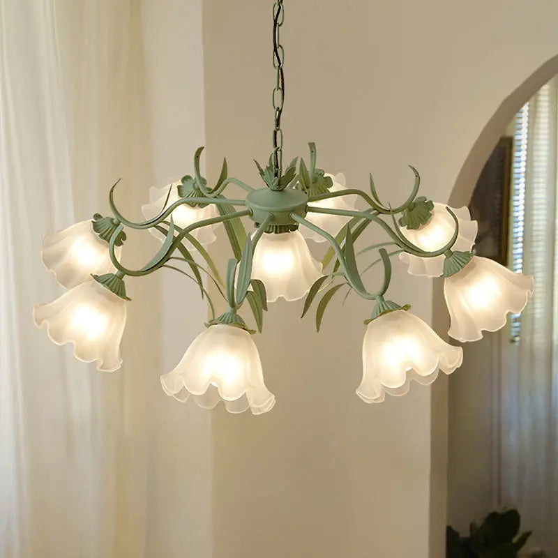 Afralia™ French Retro LED Flower Chandelier for Bedroom, Restaurant, Living Room